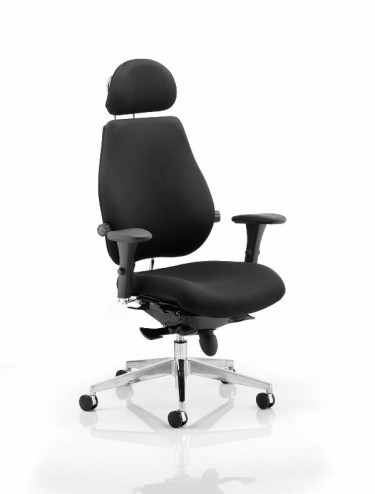 Chiro Plus Ultimate 24 Hour Black Fabric Office Chair PO000011 by Dynamic