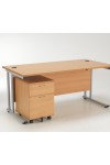TC 1600mm Straight Desk Beech and Mobile Pedestal Bundle TWU1680BUNBESV2 - enlarged view