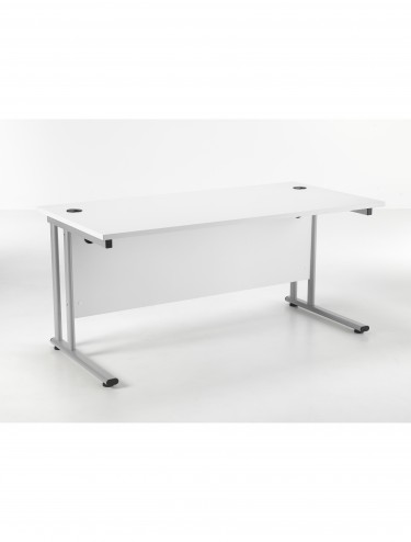 TC Lite 1600mm Straight Office Desk White TWU1680RECWHSV