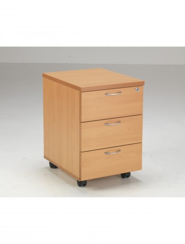 Lite 1600mm Office Desk with 3 Drawer Mobile Pedestal LITE1680BUND3BE - enlarged view