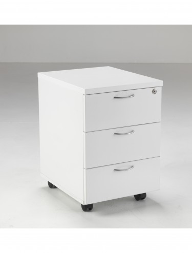 Lite 1600mm Office Desk with 3 Drawer Mobile Pedestal LITE1680BUND3WH - enlarged view