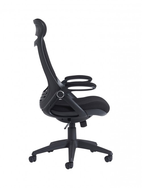 Dams Tuscan Fabric High Back Managers Chair TUS300T1-K with Head Support - enlarged view