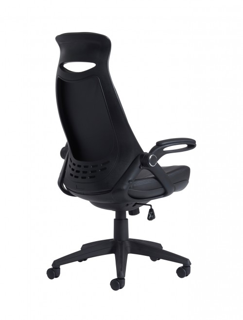 Dams Tuscan Leather High Back Managers Chair TUS300T1-BLK with Head Support - enlarged view