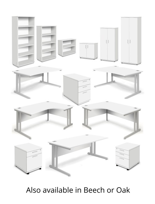 White Office Desk 1400x800mm Aspire Desk ET/SD/1400/WH - enlarged view