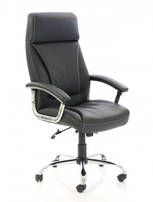 Office Chairs Penza Executive Black Leather Office Chair EX000185 by Dynamic