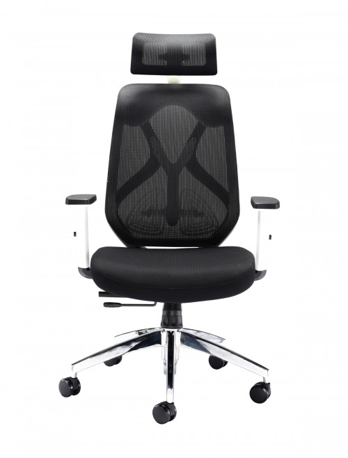 Office Chairs - Maldini High Back Mesh Office Chair CH0782WH - enlarged view