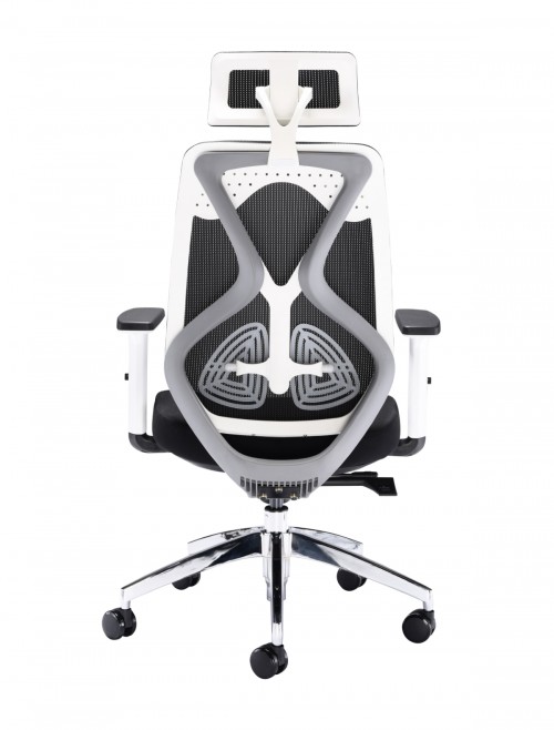 Office Chairs - Maldini High Back Mesh Office Chair CH0782WH - enlarged view