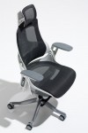 Zure Charcoal Executive Mesh Office Chair w/ Headrest KC0162 - enlarged view