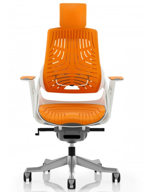 Zure Orange Executive Elastomer Office Chair w/ Headrest KC0165 - enlarged view