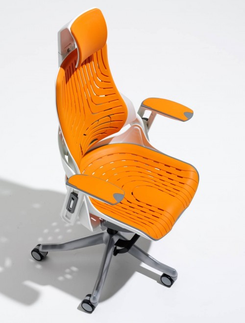 Zure Orange Executive Elastomer Office Chair w/ Headrest KC0165 - enlarged view