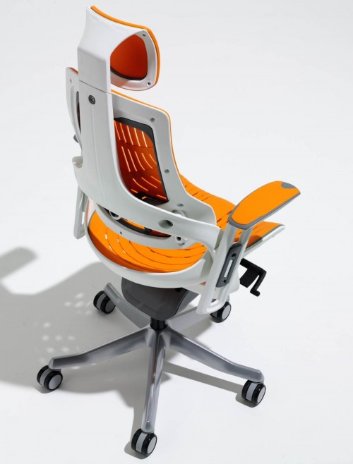 Zure Orange Executive Elastomer Office Chair w/ Headrest KC0165 - enlarged view