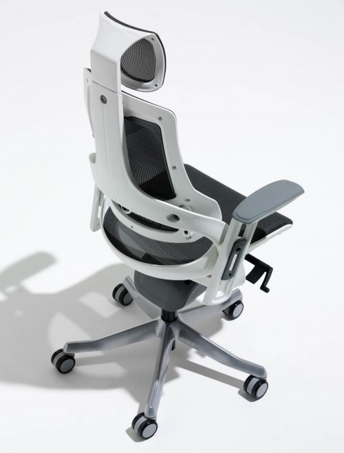 Zure Charcoal Executive Mesh Office Chair w/ Headrest KC0162 - enlarged view