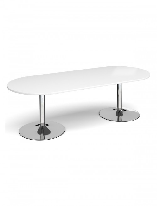 Dams Radial End Boardroom Table with Chrome Trumpet Base TB24-C - enlarged view