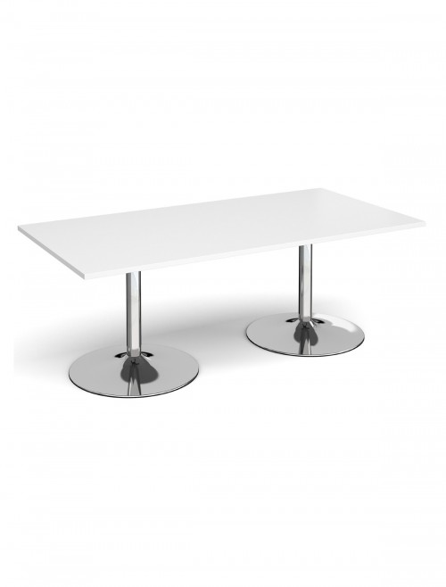 Dams Rectangular Boardroom Table with Chrome Trumpet Base TB20-C - enlarged view