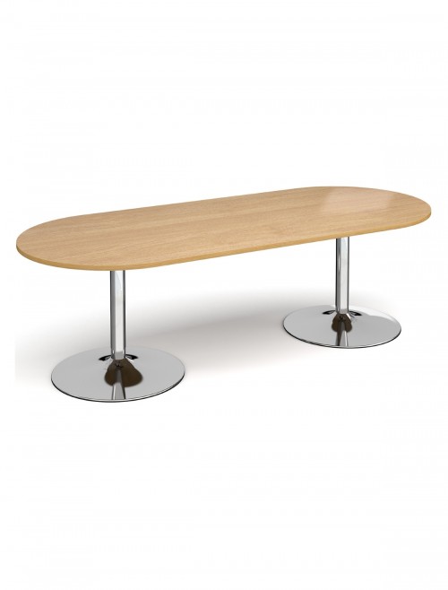 Dams Radial End Boardroom Table with Chrome Trumpet Base TB24-C - enlarged view