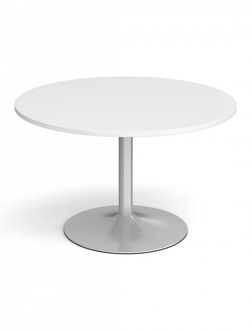 Dams Circular Boardroom Table with Silver Trumpet Base TB12C-S - enlarged view