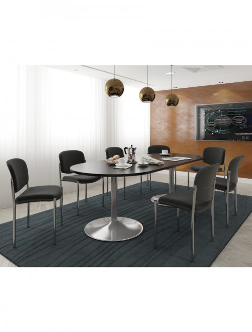 Dams Circular Boardroom Table with Silver Trumpet Base TB10C-S - enlarged view