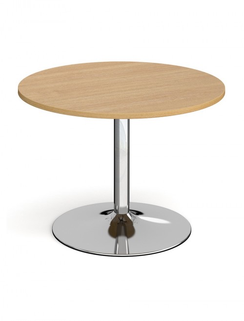 Dams Circular Boardroom Table with Chrome Trumpet Base TB10C-C - enlarged view