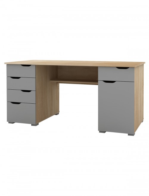 Home Office Desks - Alphason Kentucky Light Oak Desk AW1374LO - enlarged view