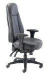 Office Chairs - TC Cheetah 24-Hour Black Leather Office Chair CH1110 - enlarged view