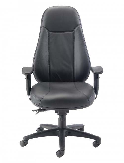 Office Chairs - TC Cheetah 24-Hour Black Leather Office Chair CH1110 - enlarged view