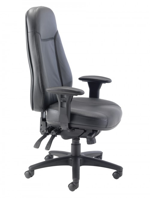 Office Chairs - TC Cheetah 24-Hour Black Leather Office Chair CH1110 - enlarged view