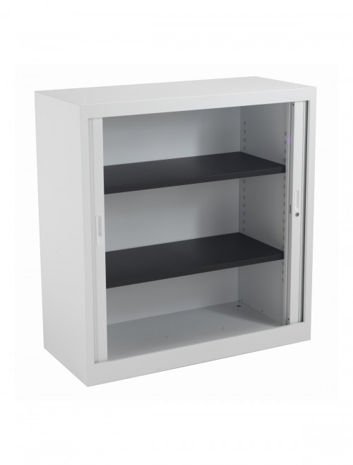 Steel Storage - TC Talos Steel Tambour Cupboard TCSOT1050WH in White - enlarged view