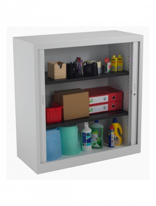 Steel Storage - TC Talos Steel Tambour Cupboard TCSOT1050GR in Grey - enlarged view