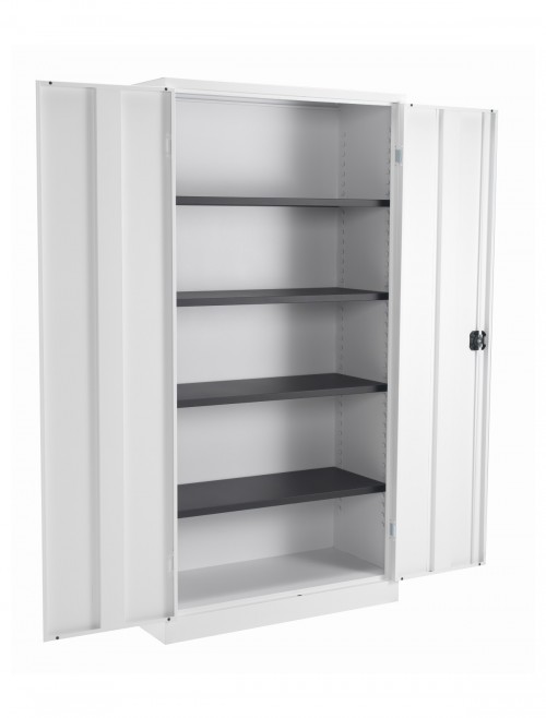 Steel Storage - TC Talos 1790mm Steel Cupboard TCSDDC1790WH in White - enlarged view