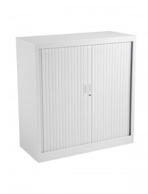 Talos 1050mm Metal Tambour Cupboard White TCSOT1050WH by TC Office