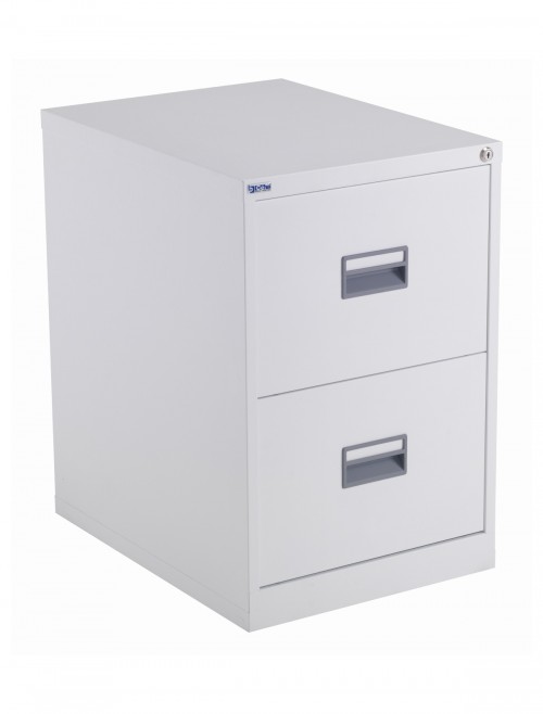 Steel Storage - TC Talos 2 Drawer Steel Filing Cabinet TCS2FC-WH in White - enlarged view