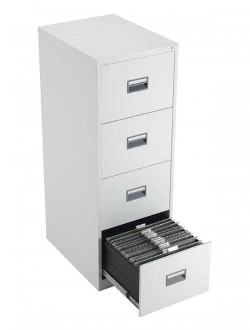 Talos Metal Filing Cabinet 4 Drawer White TCS4FC-WH by TC Office