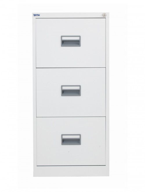 Steel Storage - TC Talos 3 Drawer Steel Filing Cabinet TCS3FC-WH in White - enlarged view