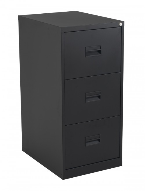 Steel Storage - TC Talos 3 Drawer Steel Filing Cabinet TCS3FC-BK in Black - enlarged view