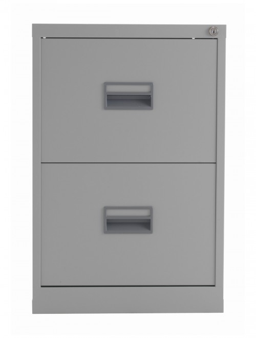 Steel Storage - TC Talos 2 Drawer Steel Filing Cabinet TCS2FC-GR in Grey - enlarged view