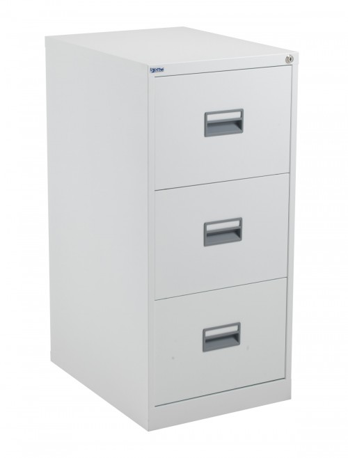 Steel Storage - TC Talos 3 Drawer Steel Filing Cabinet TCS3FC-WH in White - enlarged view