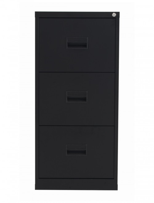 Steel Storage - TC Talos 3 Drawer Steel Filing Cabinet TCS3FC-BK in Black - enlarged view