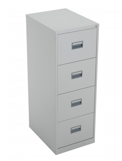 Steel Storage - TC Talos 4 Drawer Steel Filing Cabinet TCS4FC-GR in Grey - enlarged view