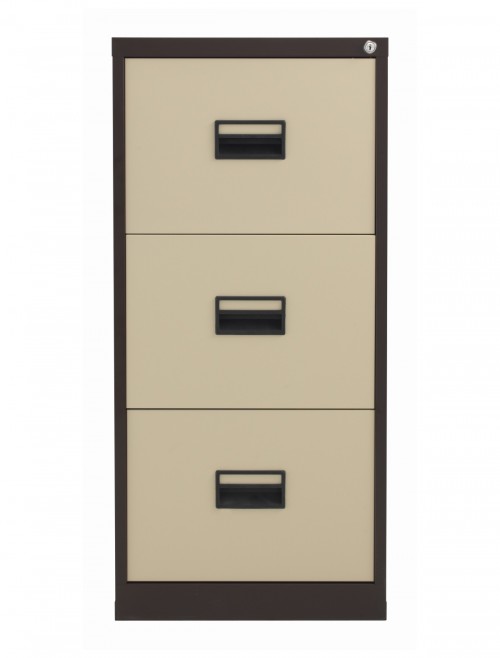 Steel Storage - TC Talos 3 Drawer Steel Filing Cabinet TCS3FC-CC in Coffee Cream - enlarged view