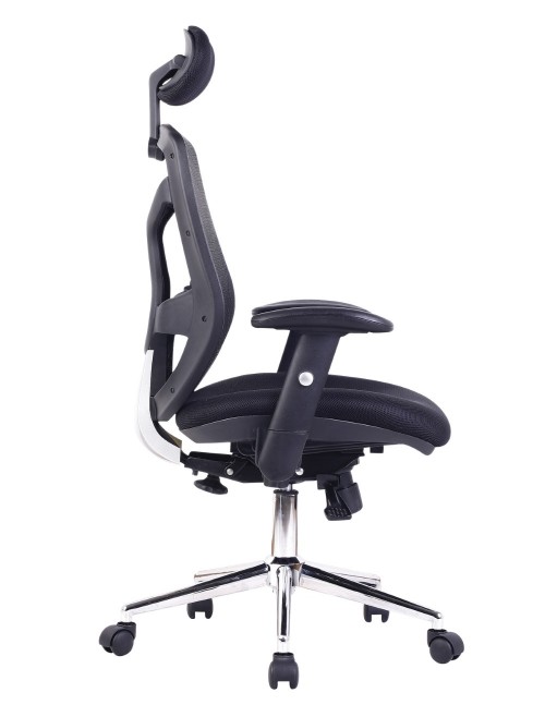 Office Chairs - Polaris Mesh Office Chair with Headrest BCM/K113/BK - enlarged view