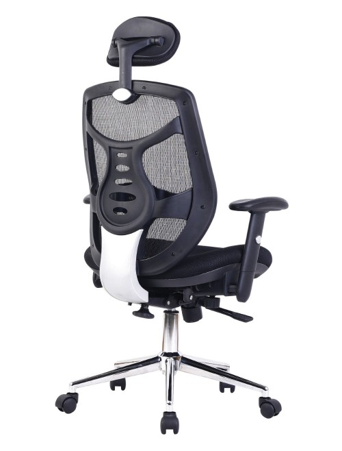 Office Chairs - Polaris Mesh Office Chair with Headrest BCM/K113/BK - enlarged view