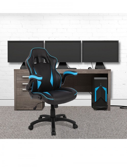 Gaming Chairs - E Tinsley Predator Office Chairs BCP/H600/BK/BL - enlarged view