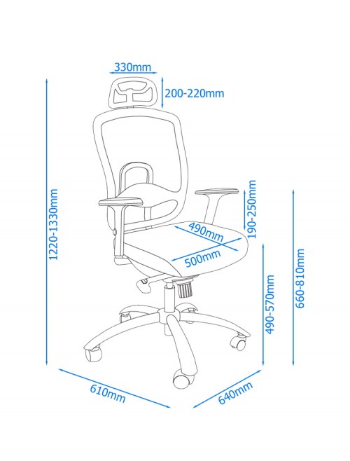 Mesh Office Chair Miami Black AOC2800BLK by Alphason - enlarged view