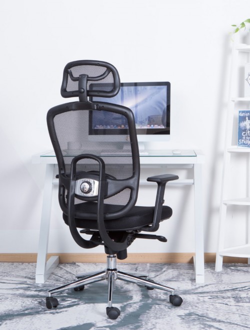 Mesh Office Chair Miami Black AOC2800BLK by Alphason - enlarged view