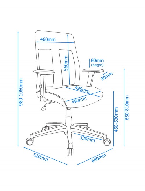 Mesh Office Chair Grey Laguna AOC1705GRY by Alphason - enlarged view