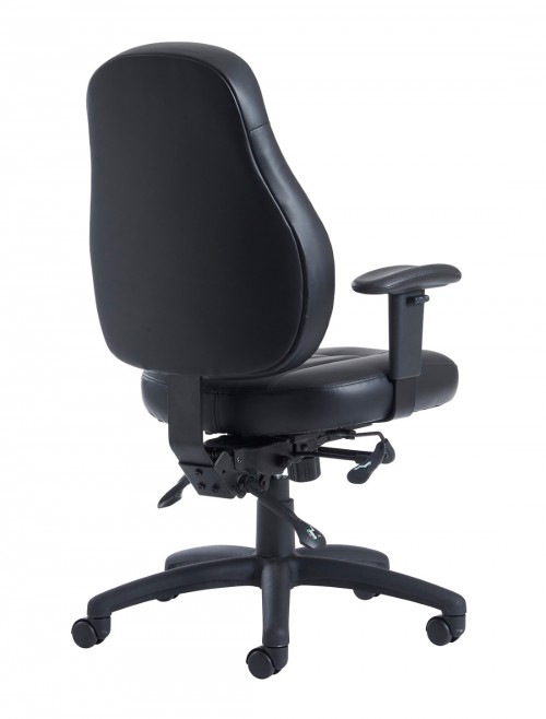 Dams Zeus Medium Back 24 Hour Faux Leather Task Chair ZEU200K2 - enlarged view