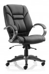 Office Chairs - Galloway Executive Leather Armchair in Black - enlarged view