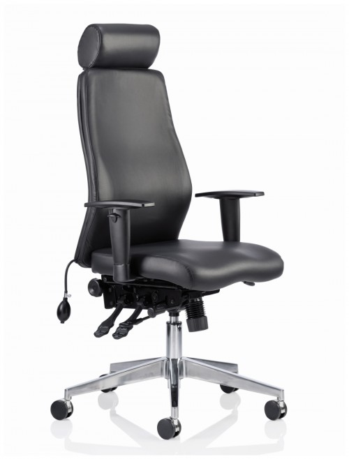 Office Chairs Onyx 24 Hour Bonded Leather Office Chair with Headrest OP000098 by Dynamic