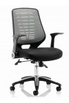 Office Chairs - Relay Silver Mesh Office Chair w/ Airmesh Seat Pad - enlarged view