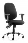 Office Chairs Lisbon Fabric Operators Chair in Black OP000073 - enlarged view